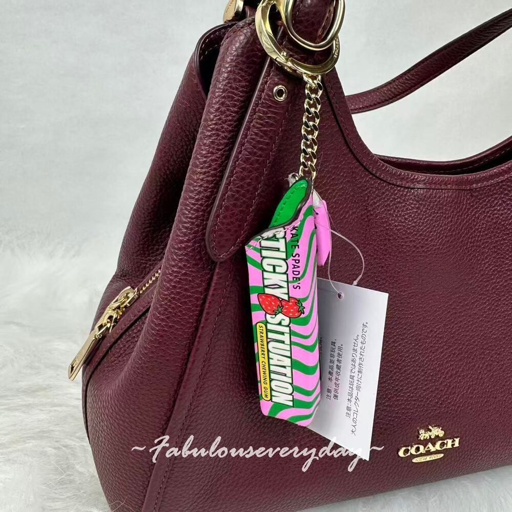 Kate Spade Sticky Situation Bubble Gum Bag Charm With Key Chain KK206 NWT